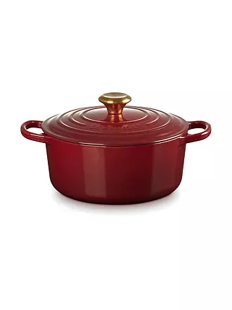 LE CREUSET | Bräter rund "Signature" 24cm/4,2l (Schwarz) | dunkelrot